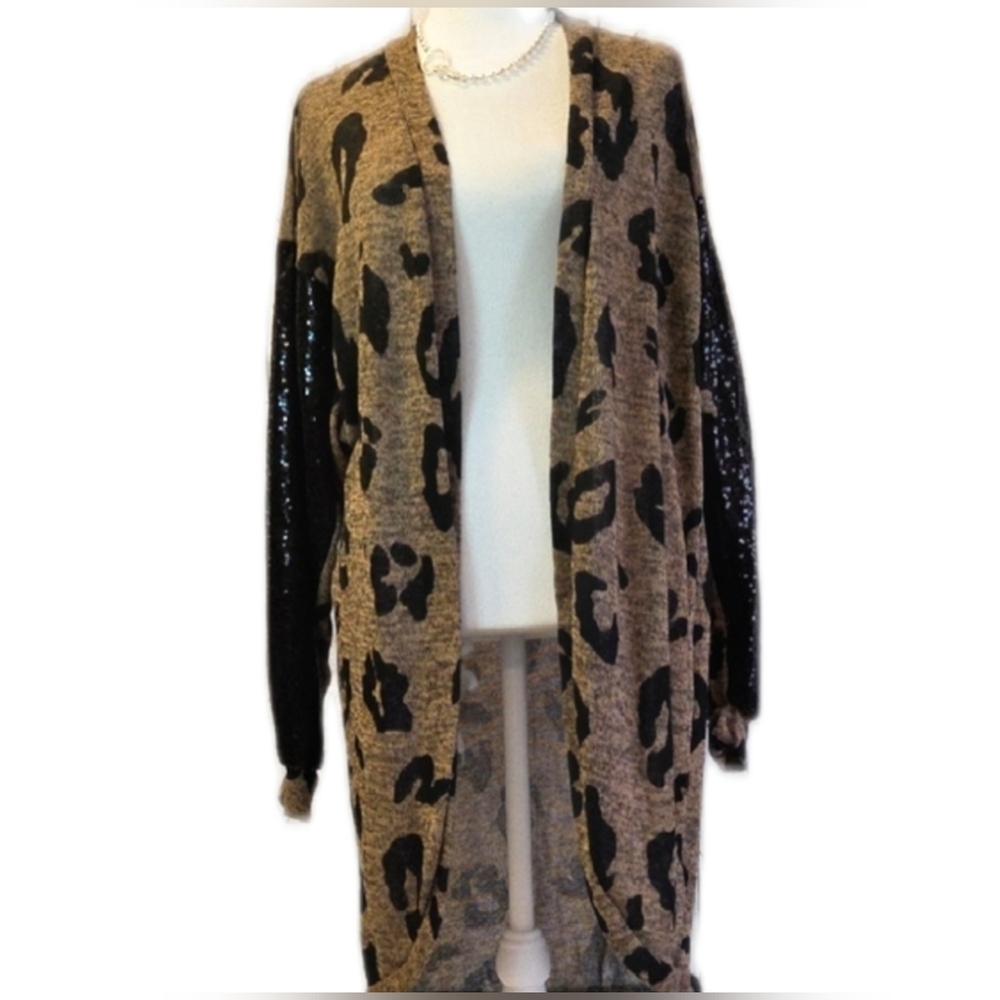 NWT Leopard Print Open Front Cardigan